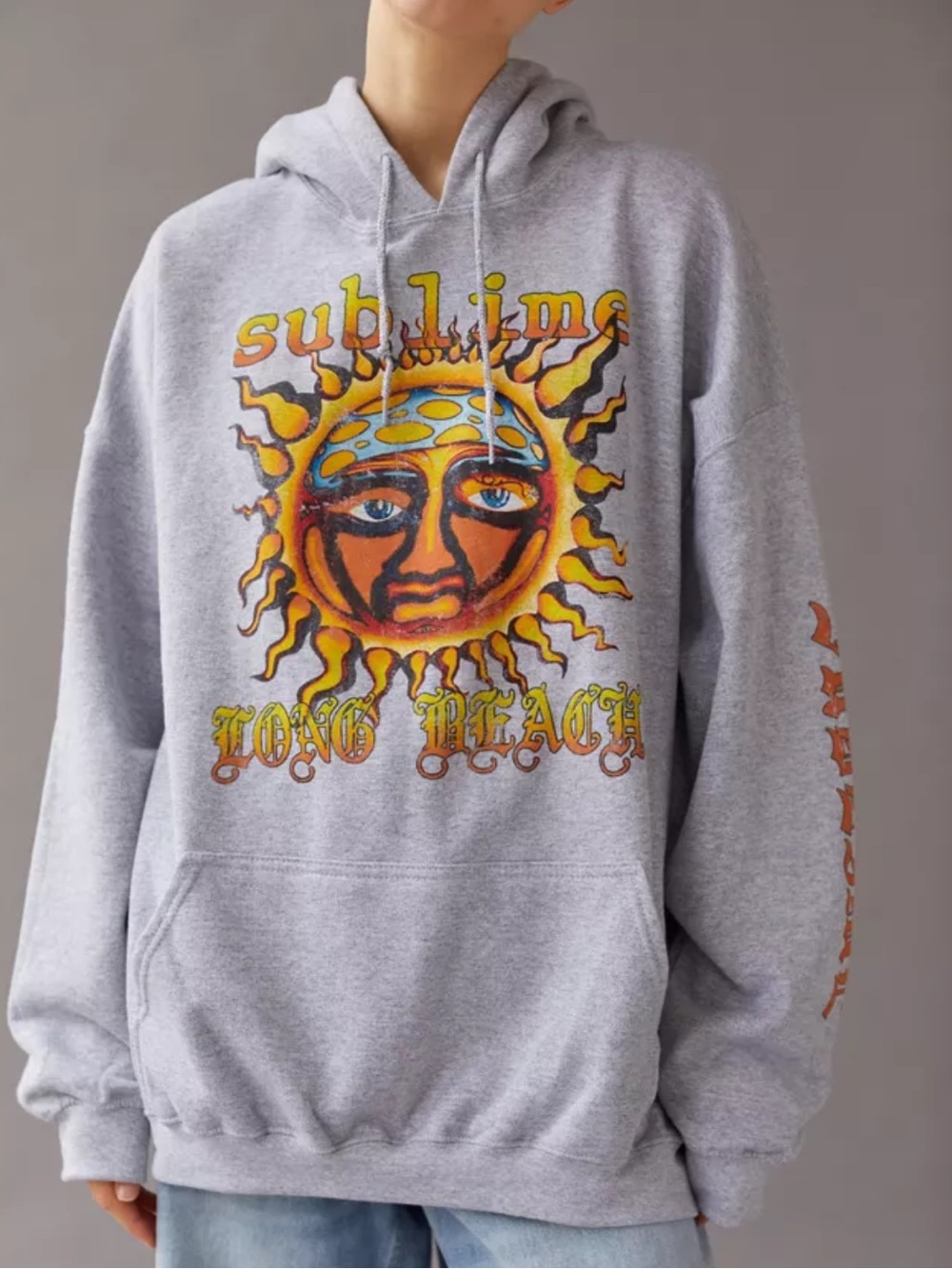 Sublime Sun Graphic Long Beach Sweatshirt Hoodie Urban Outfitters Relaxed Fit
